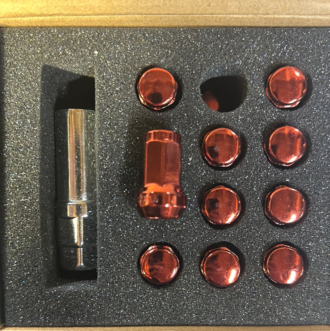 7 sided lug nuts (12x1.5) Red NNR-LN-HP1215RD