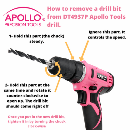 10.8 Volt Lithium-Ion Cordless Drill with 30 Piece Accessory Set PINK - DT4937P