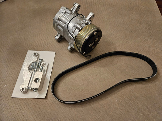 Godzilla Sanden SD7 A/C Compressor Bracket w/ Compressor and Belt