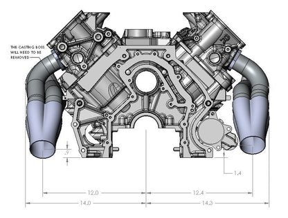 Godzilla Swap Mid Length Headers for F-100, 60's Mustang, & Universal Fitment 7.3L/6.8L Ultimate Headers