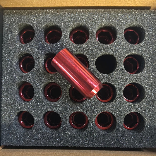 NNR 48MM inner hex lug nuts 12x1.5 Red     NNR-LN-IH481215RD