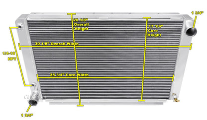 1961-1967 Lincoln Continental Coyote and Godzilla Swap Radiator w/Fans and Shroud in BLACK