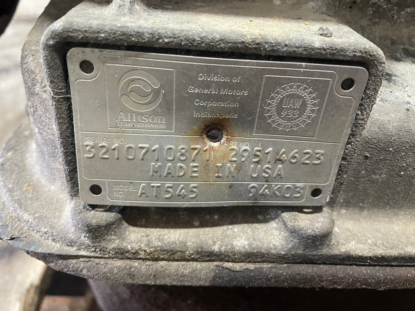 T444E 7.3 NAVISTAR ENGINE ASSEMBLY WITH ALLISON AT545 TRANSMISSION