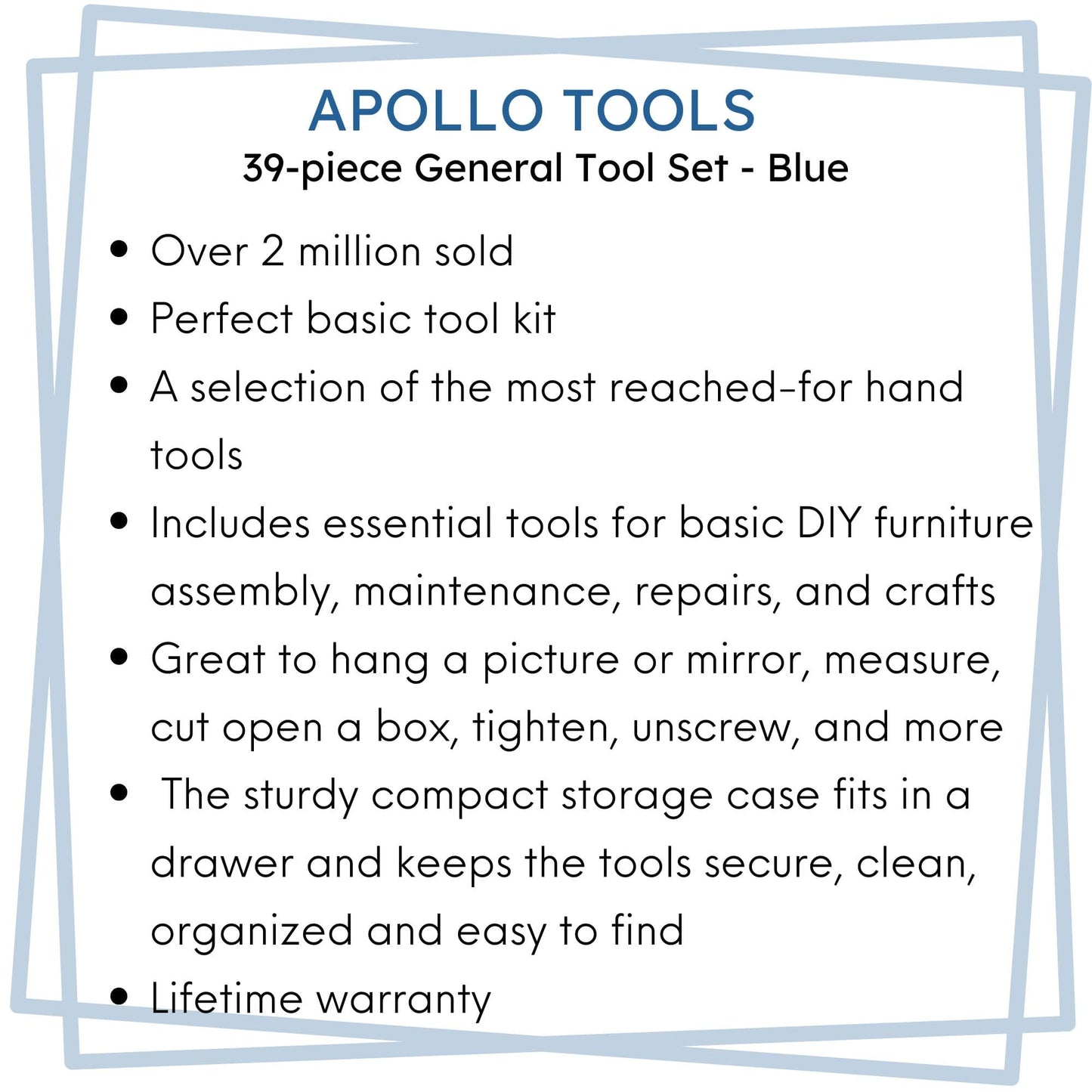 39 Piece General Tool Kit - DT9706BL