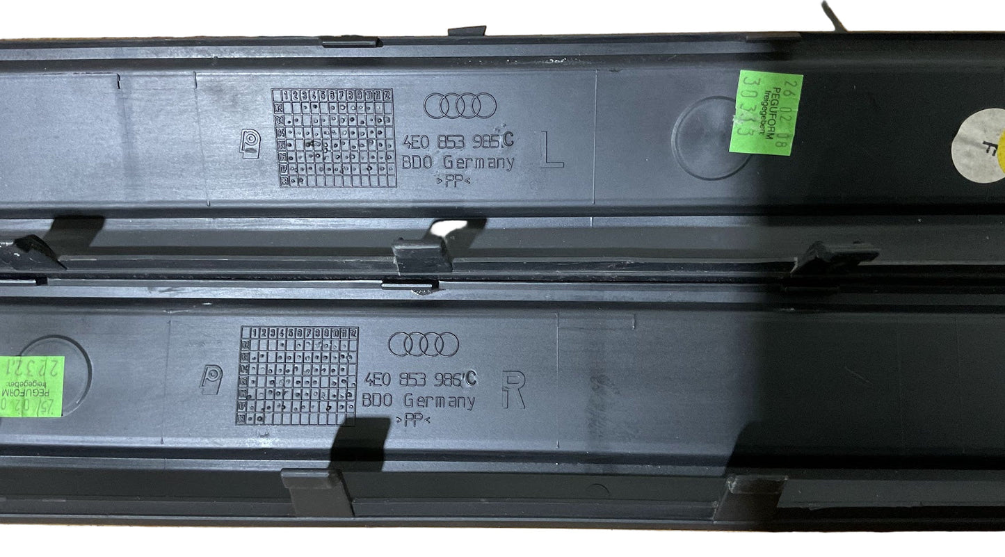 07-10 Audi S8 Door Sill Scuff Plate Pannel Trim Set OEM USED SET