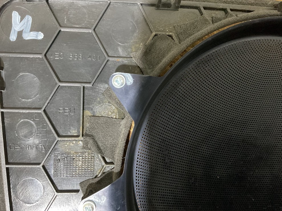 2007-2010 AUDI D3  A8 S8 Rear BANG & OLUFSEN Subwoofer Cover Trim P#4E0868401