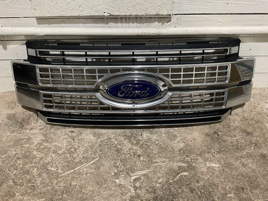 2017–2019 Ford F-250 F-350 F-450 Platinum OEM Front Grille Satin Aluminum HC3B-8A164