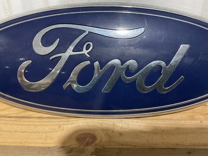 2011-2016 Ford Super Duty front chrome blue Oval Grille Emblem used OEM