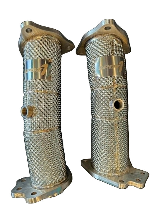 SPDZ1 2020+ C8 Chevrolet Corvette High Flow Downpipes With Heat Shields 3" 6.2L LT2