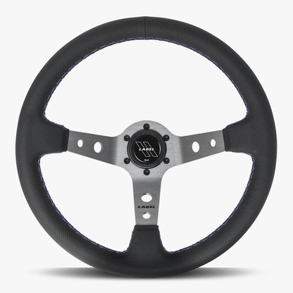 The Daytona | Black Perforated Leather | Graphite Spoke | RED Stitch