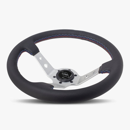 The Daytona | Black Leather | Silver Spoke | Bavarian Stitch